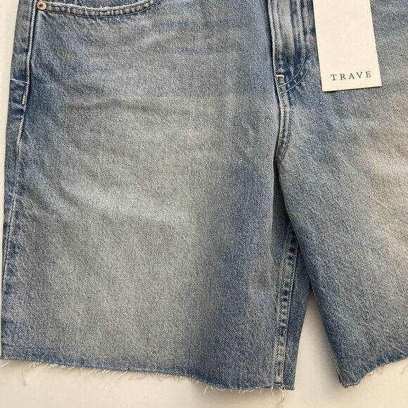 Trave Emery 90s Short Size 32 in Straight Shooter Distressed High Rise $228 - Picture 4 of 10